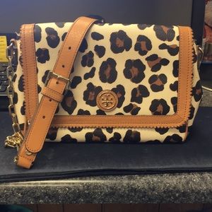 Tory Burch Kerrington Cross-Body Leopard Print
